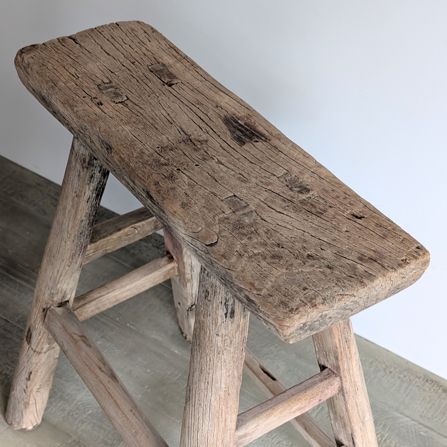Large Reclaimed Milking Stool 3