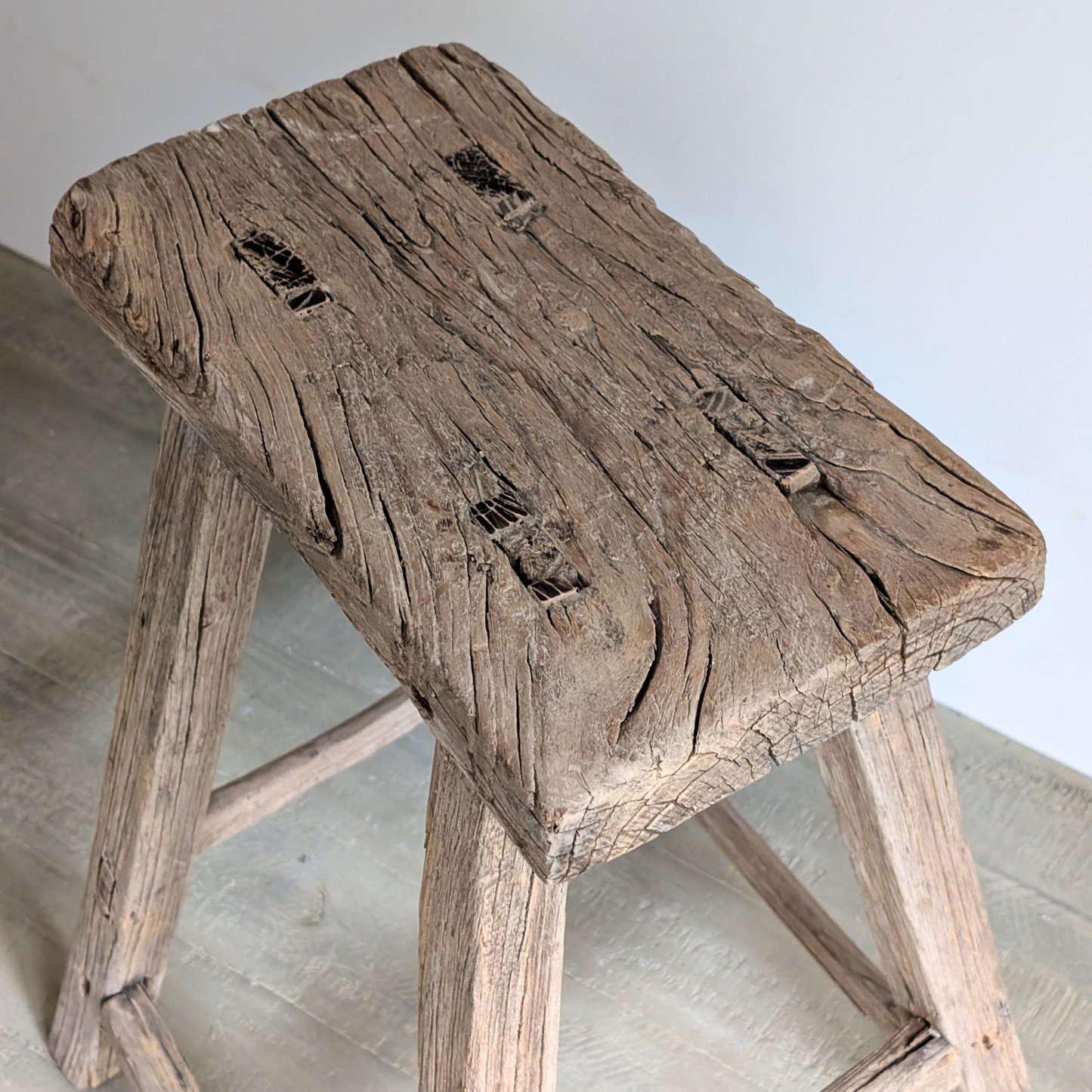 Large Reclaimed Milking Stool 5