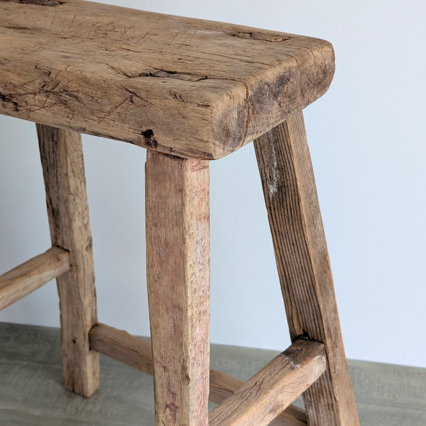 Large Reclaimed Milking Stool 8