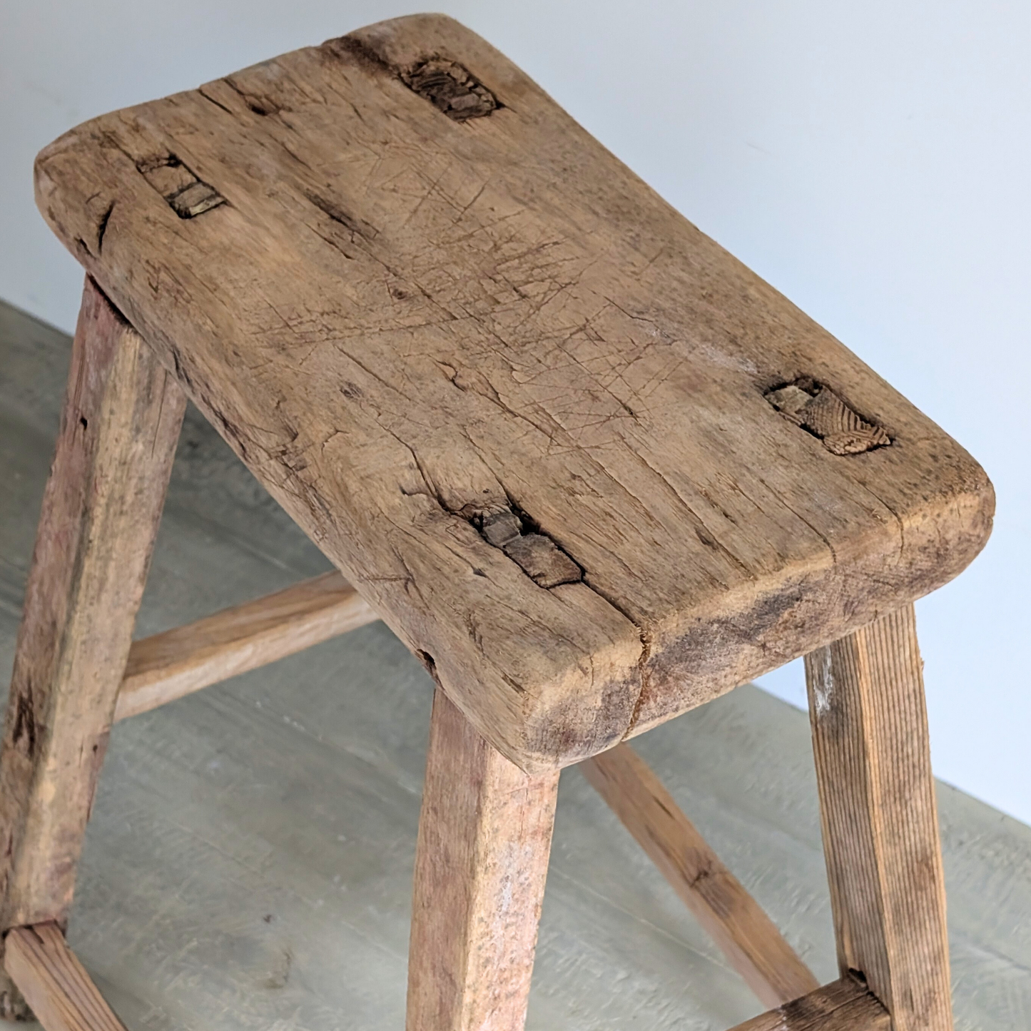 Large Reclaimed Milking Stool 8
