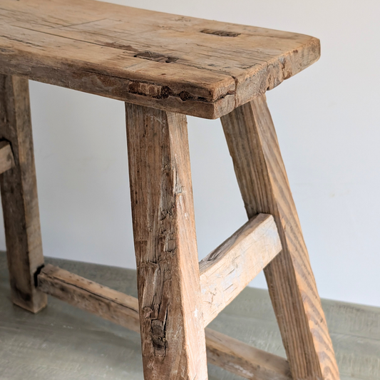 Large Reclaimed Milking Stool 10