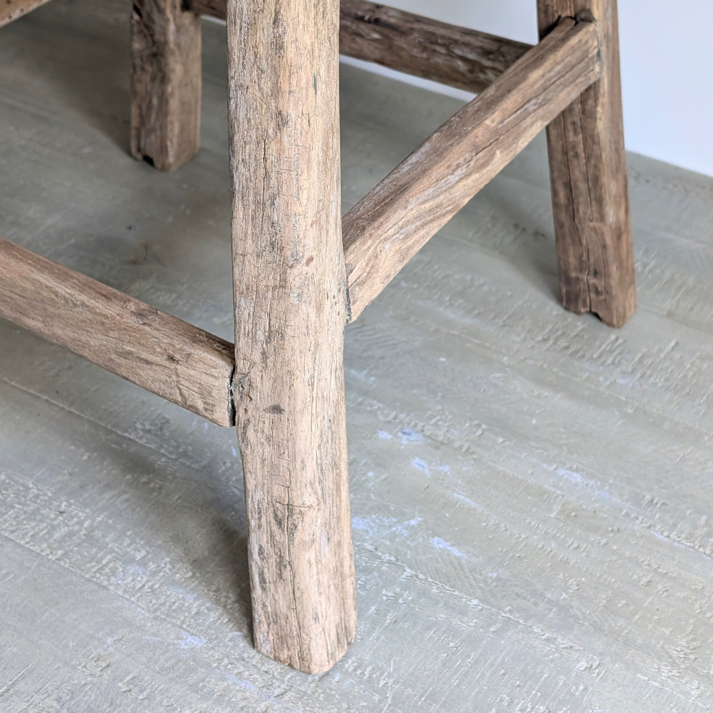 Large Round Reclaimed Milking Stool 1