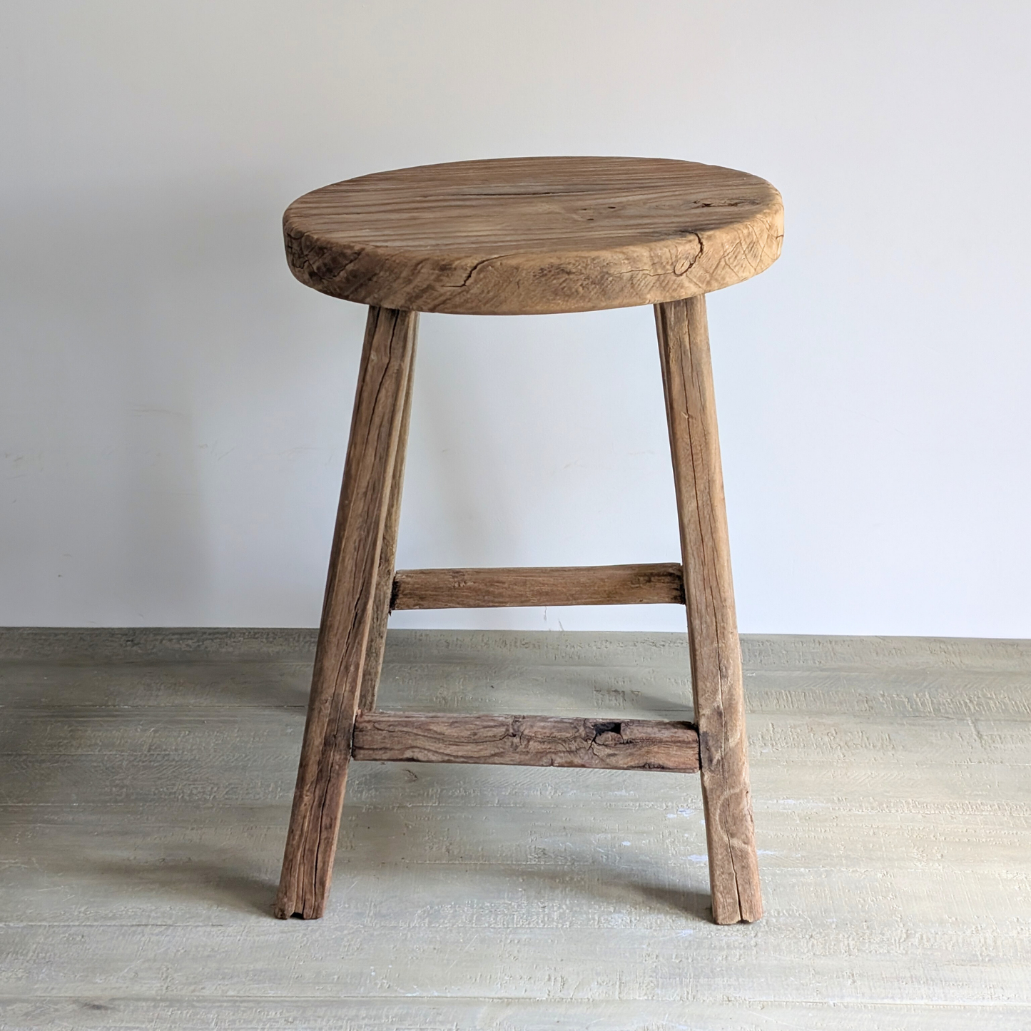 Large Round Reclaimed Milking Stool 1