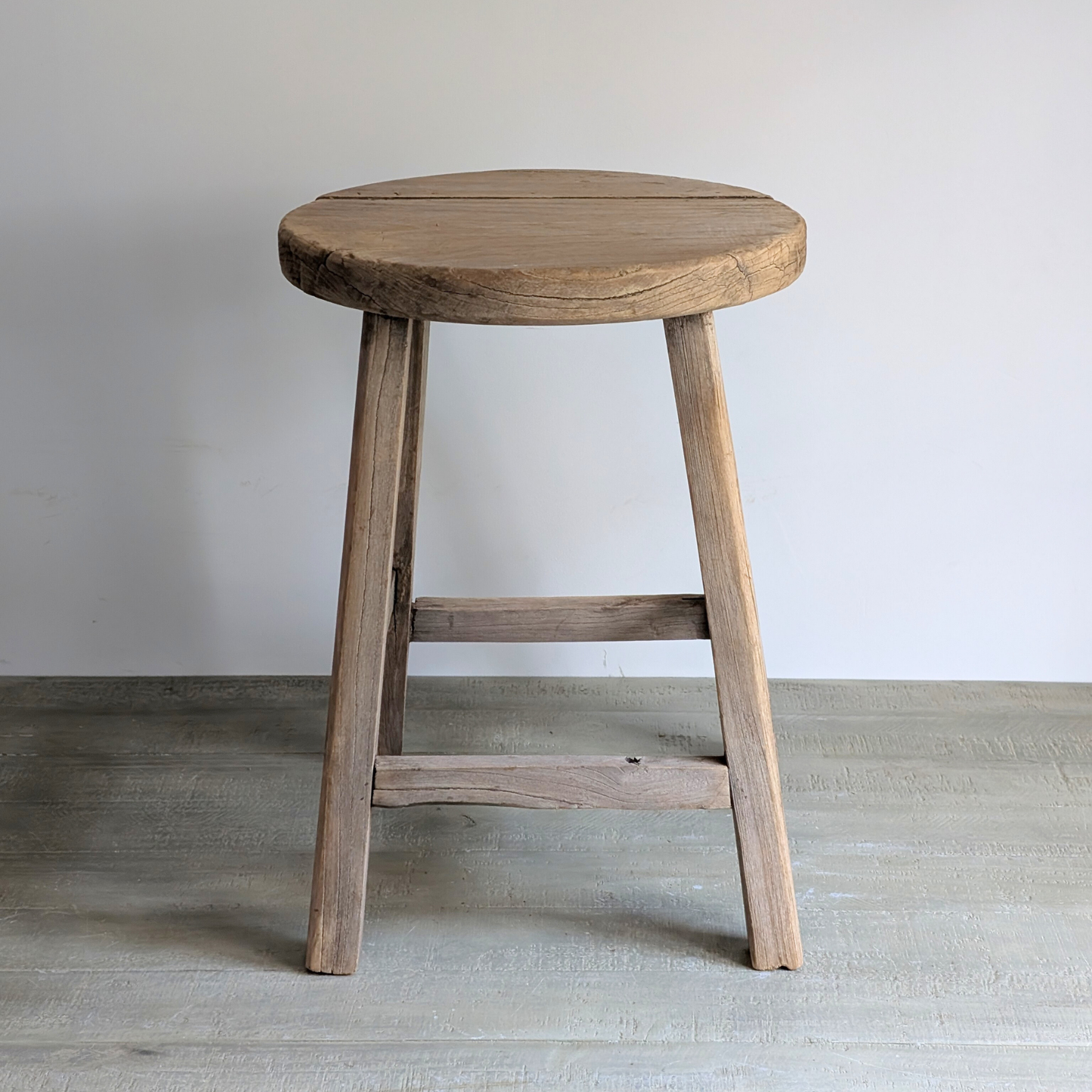 Large Round Reclaimed Milking Stool 2