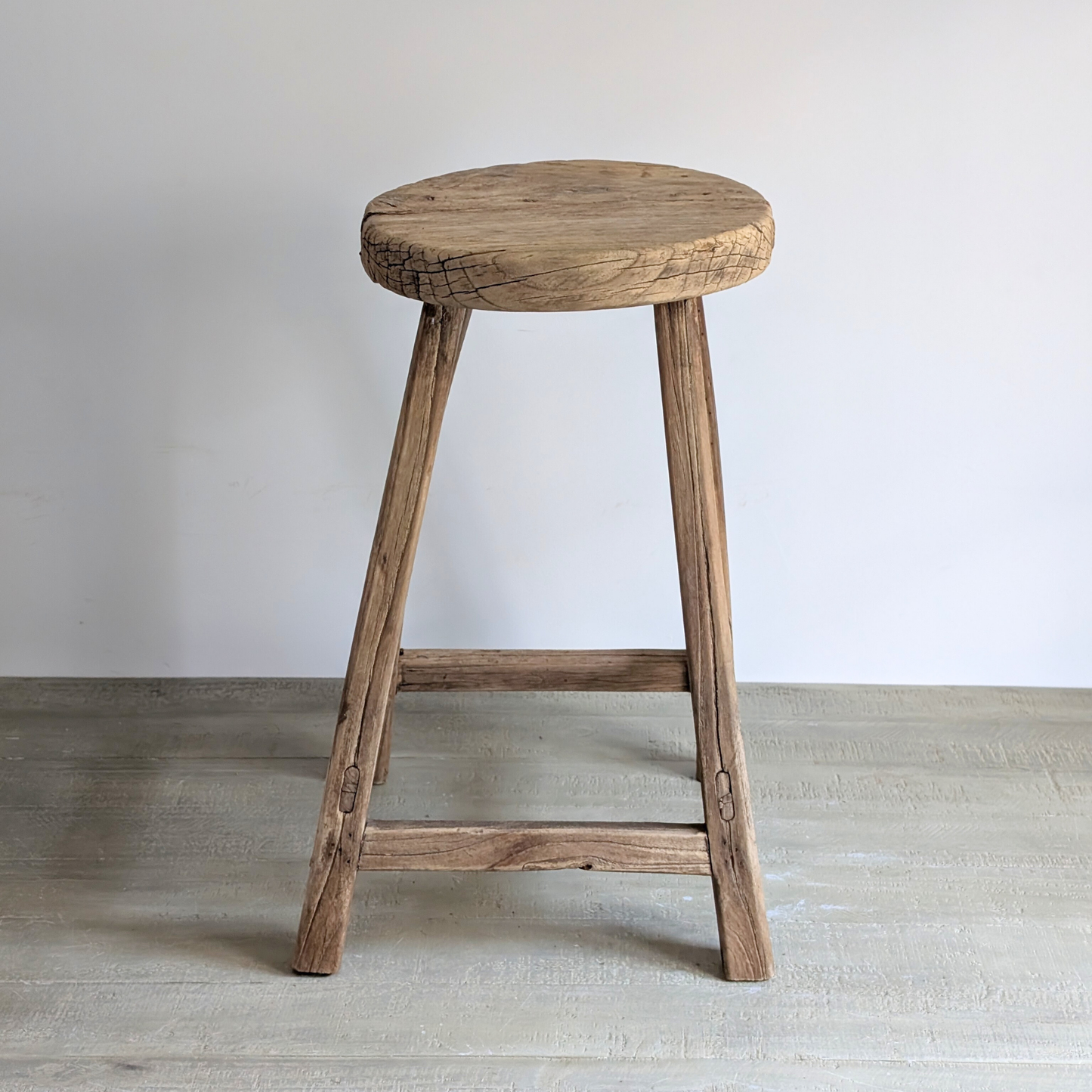 Large Round Reclaimed Milking Stool 3