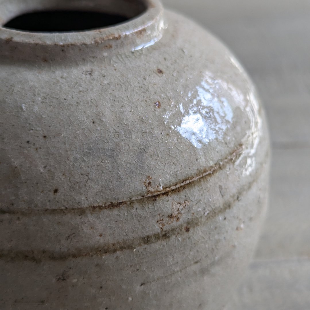 Beige Banded Ginger Jar - Maker Home