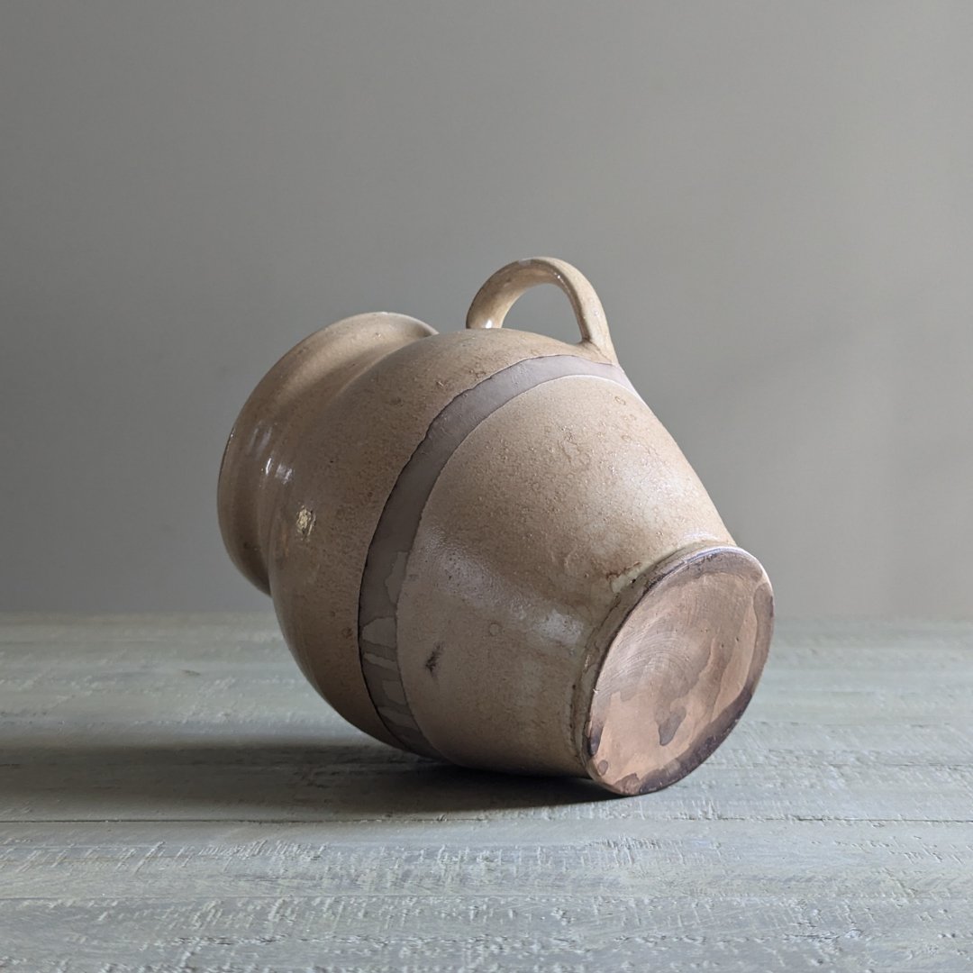 Beige Glazed Handled Pot - Maker Home