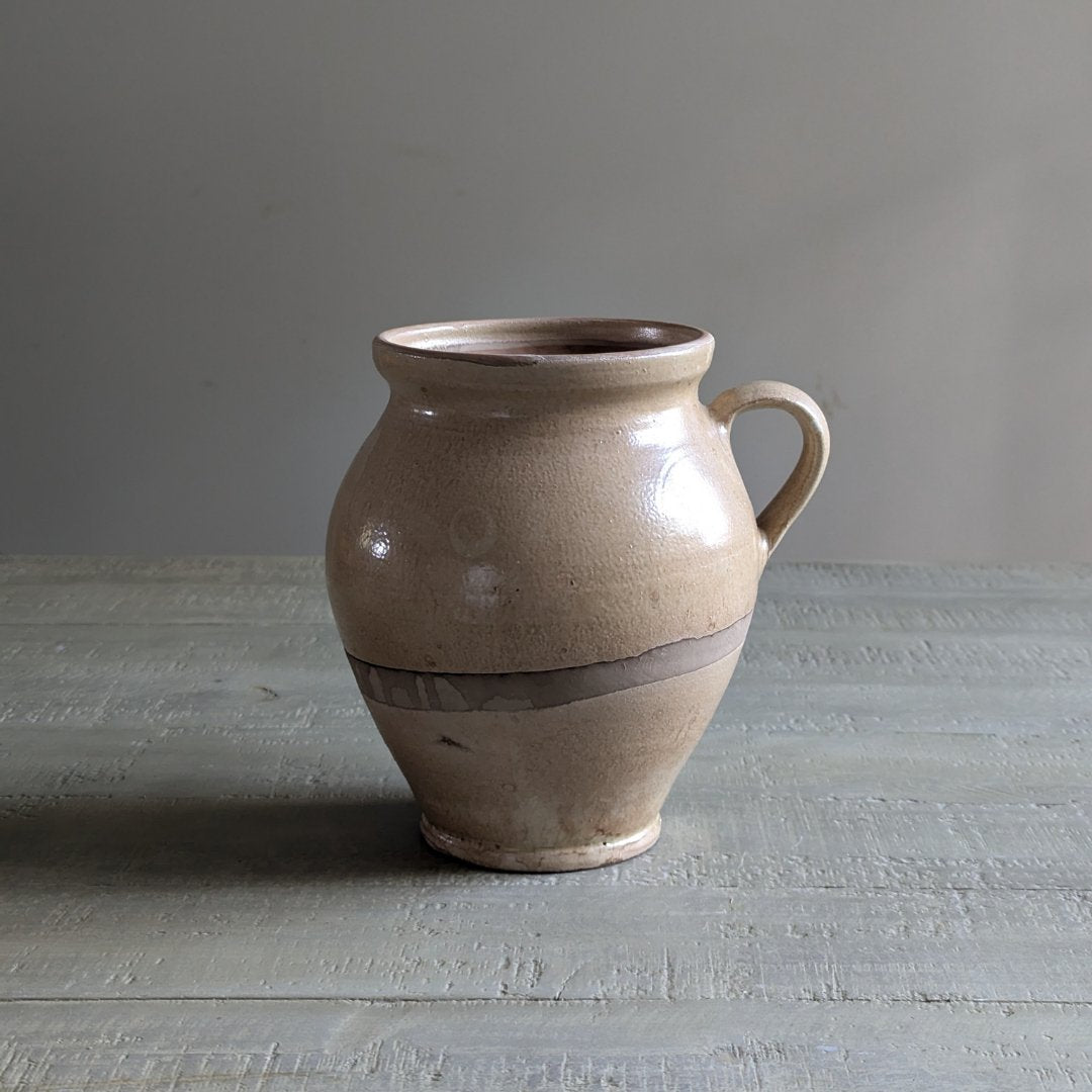 Beige Glazed Handled Pot - Maker Home