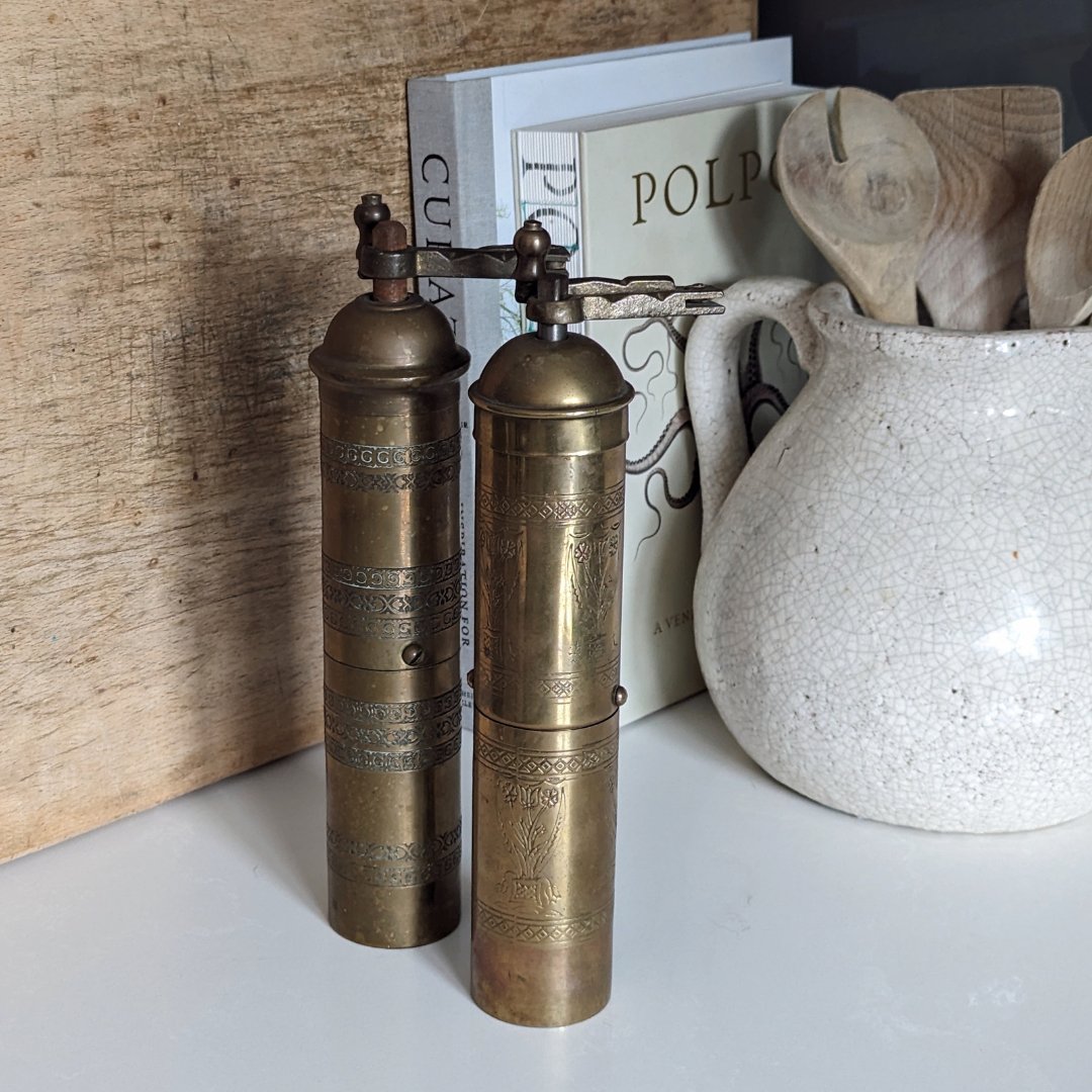 Brass Pepper Mill Pair - Maker Home